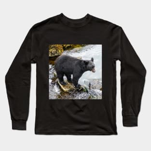 Black Bear at River's Edge Long Sleeve T-Shirt